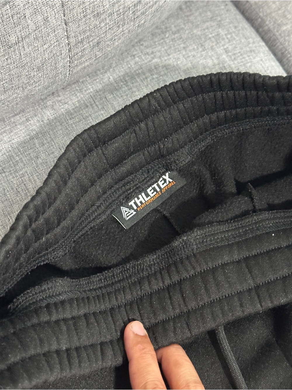 Athletex Men's Black Fleece Joggers with Elastic Waist
